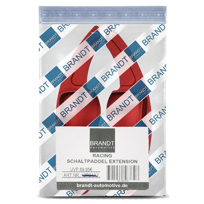 BRANDT Schaltwippen Verlängerung SET Aluminium ROT kompatibel mit SEAT LEON II 1P TOLEDO III 5P ALTEA ALHAMBRA II 7N