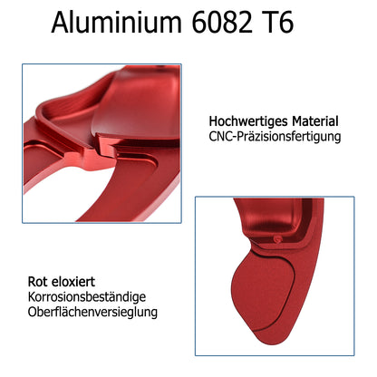 BRANDT Schaltwippen Verlängerung SET Aluminium ROT kompatibel mit SEAT LEON II 1P TOLEDO III 5P ALTEA ALHAMBRA II 7N