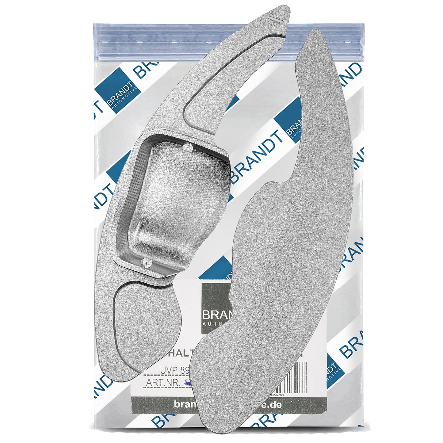 BRANDT Schaltwippen Verlängerung SET Aluminium SILBER kompatibel mit SEAT LEON II 1P TOLEDO III 5P ALTEA ALHAMBRA II 7N