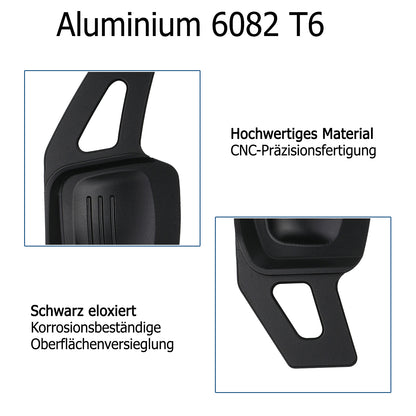 Lenkrad Schaltwippen SET ALU SCHWARZ kompatibel mit DSG VW AMAROK I ARTEON CADDY IV V GOLF 6 7 T6 T7 PASSAT B8 3G POLO 5 6 SHARAN II Tiptronic