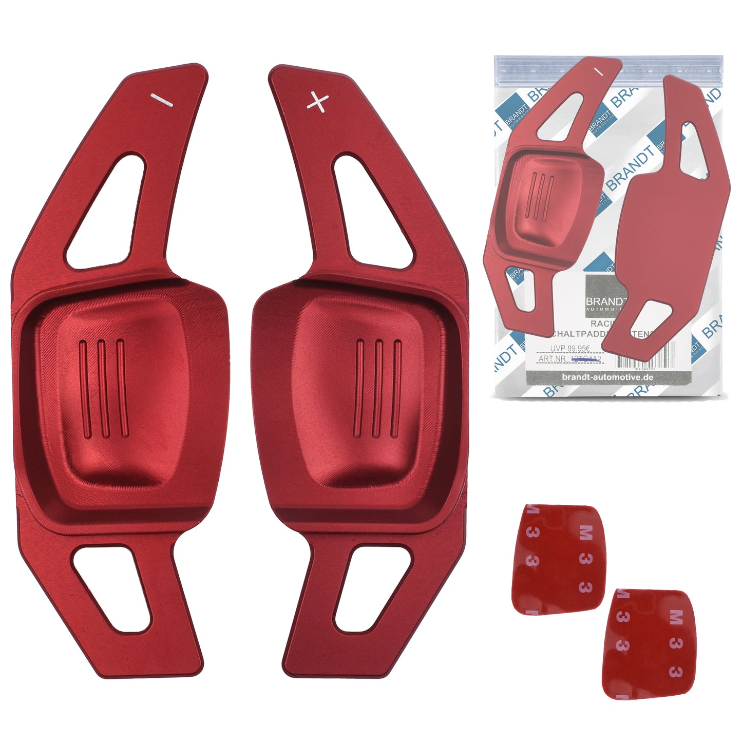 Lenkrad Schaltwippen SET ALU ROT kompatibel mit DSG VW AMAROK I ARTEON CADDY IV V GOLF 6 7 T6 T7 PASSAT B8 3G POLO 5 6 SHARAN II Tiptronic
