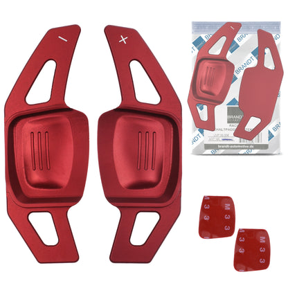 Lenkrad Schaltwippen SET ALU ROT kompatibel mit DSG VW AMAROK I ARTEON CADDY IV V GOLF 6 7 T6 T7 PASSAT B8 3G POLO 5 6 SHARAN II Tiptronic