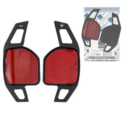 Schaltwippen ALU SCHWARZ kompatibel mit AUDI A3 S3 8P RS3 8PA A4 B7 B8 S4 A5 R S5 8T 8F A6 R S6 C6 A8 Q5 Q7 TT S TTRS SKODA FABIA 2 OCTAVIA SUPERB 2