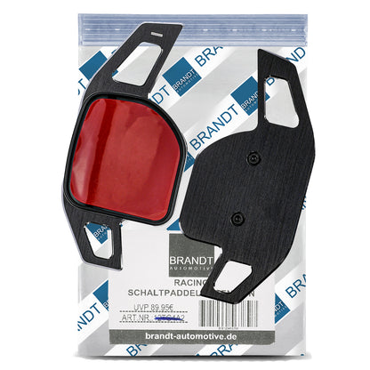 Schaltwippen ALU SCHWARZ kompatibel mit AUDI A3 S3 8P RS3 8PA A4 B7 B8 S4 A5 R S5 8T 8F A6 R S6 C6 A8 Q5 Q7 TT S TTRS SKODA FABIA 2 OCTAVIA SUPERB 2