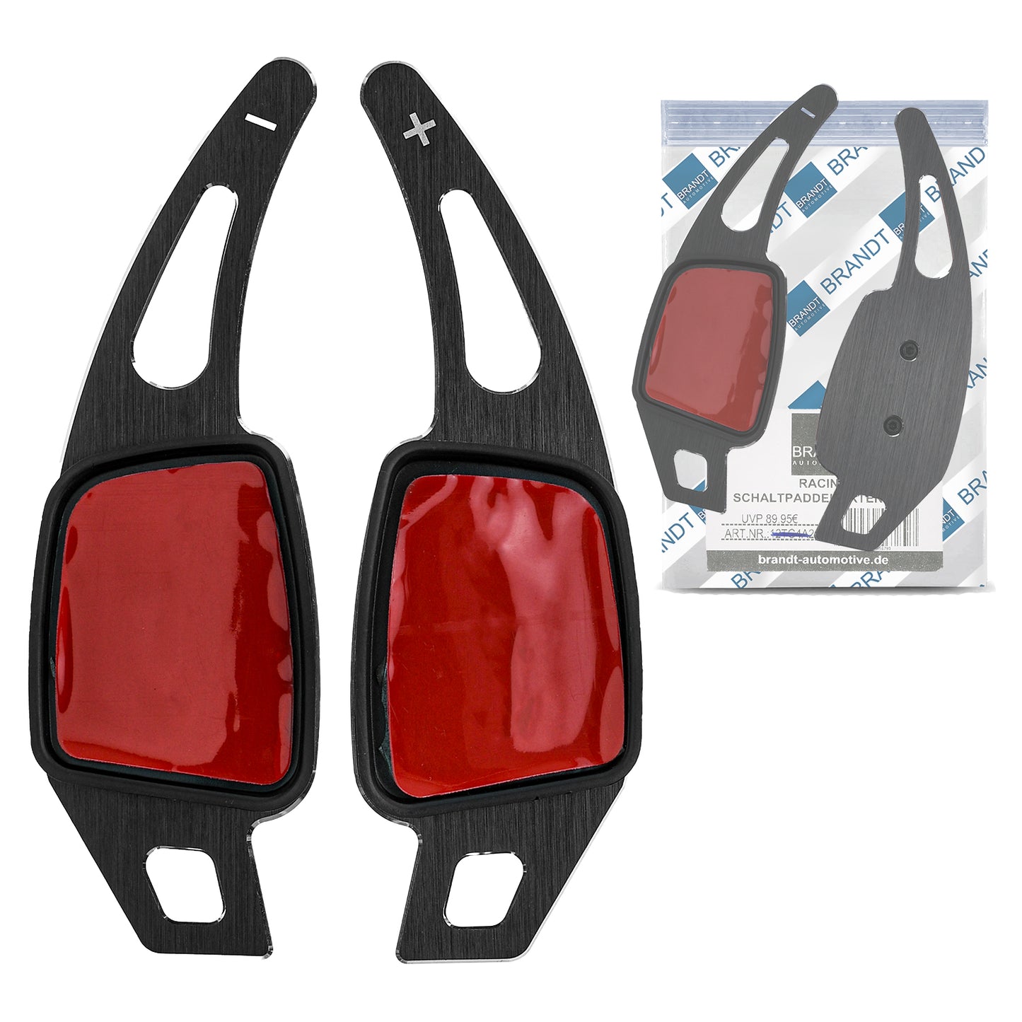 BRANDT Schaltwippen Verlängerung ALU SCHWARZ kompatibel mit AUDI A1 GB A3 8V 8Y S3 A4 B9 8W A5 S5 F5 Q2 GA SQ2 Q3 F3 Q5 SQ5 FY Q7 SQ7 SQ8 Q8 4M TT TTS