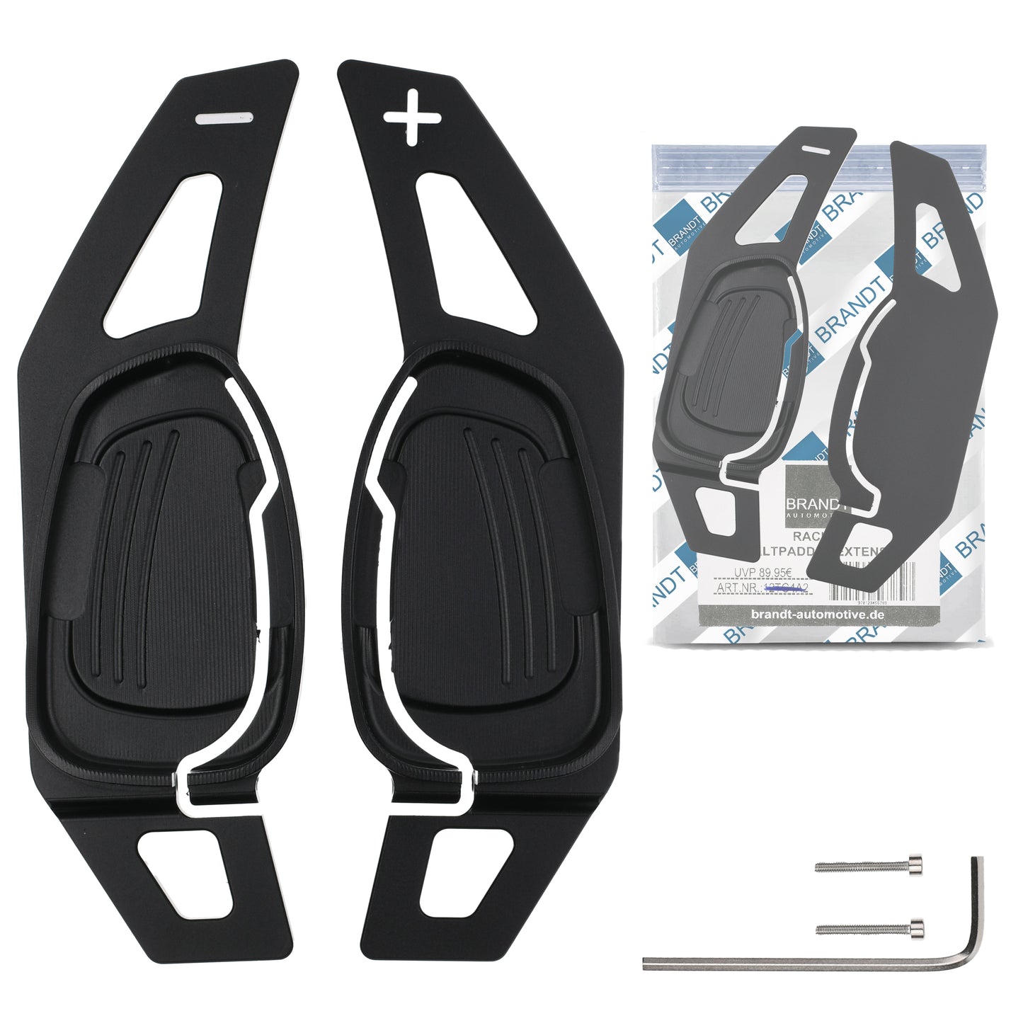 Schaltwippen ALU SCHWARZ kompatibel mit AUDI S3 8V RS3 8VA A4 B8 S4 RS4 S5 8T 8F RS5 RS6 C7 RS7 RS Q3 8U SQ5 8R SEAT CUPRA ATECA LEON IV FORMENTOR KM7