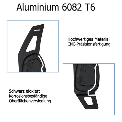 Schaltwippen ALU SCHWARZ kompatibel mit AUDI S3 8V RS3 8VA A4 B8 S4 RS4 S5 8T 8F RS5 RS6 C7 RS7 RS Q3 8U SQ5 8R SEAT CUPRA ATECA LEON IV FORMENTOR KM7
