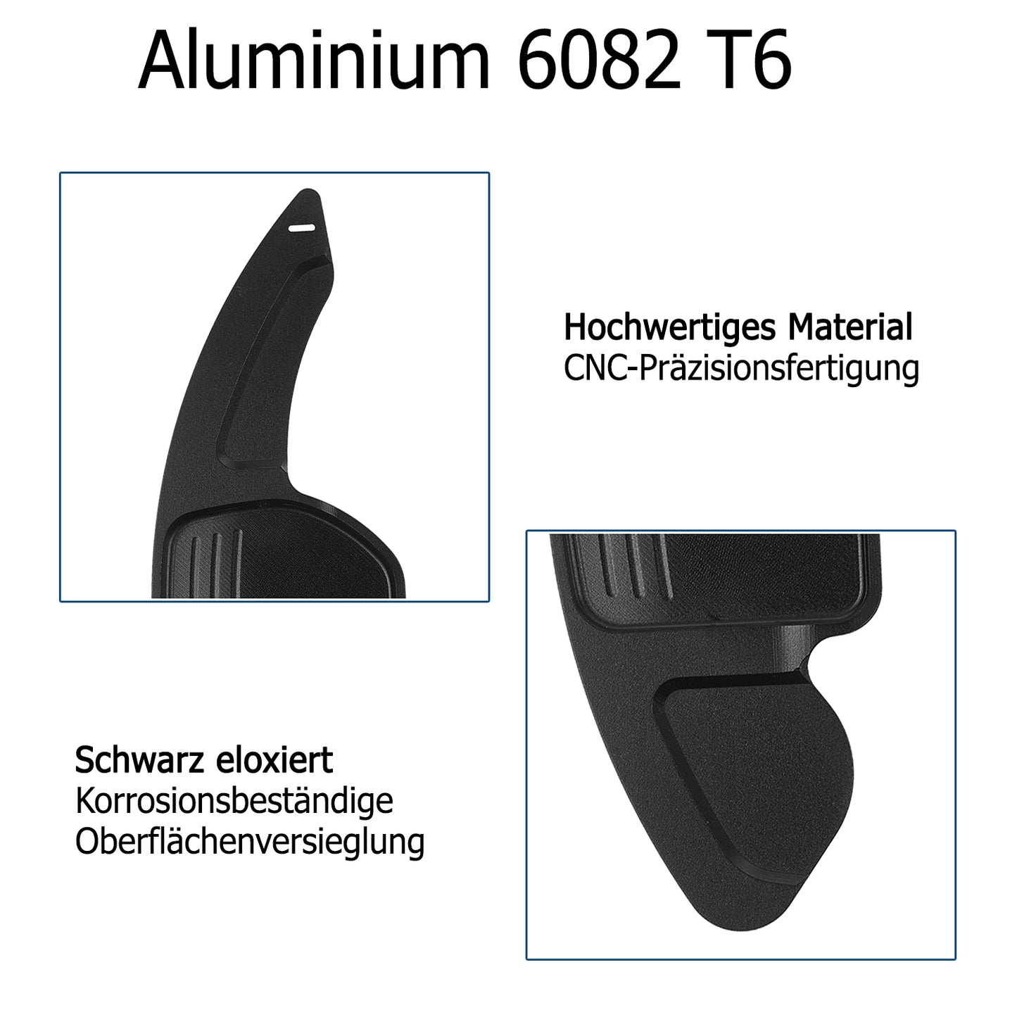 Schaltwippen ALU SCHWARZ kompatibel mit AUDI A1 8X A3 S3 8V A4 B8 R S4 A5 8T R S5 8F A6 C7 S6 RS6 A7 R S7 A8 D4 S8 Q3 8U Q5 8R SQ5 Q7 4L SEAT ALHAMBRA