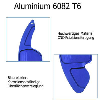 Schaltwippen ALU BLAU kompatibel mit AUDI A1 A3 S3 A4 S4 RS4 A5 S5 RS5 A6 S6 RS6 A7 S7 RS7 A8 S8 Q3 Q5 Q7 4L SEAT ALHAMBRA 2 ARONA ATECA IBIZA V LEON