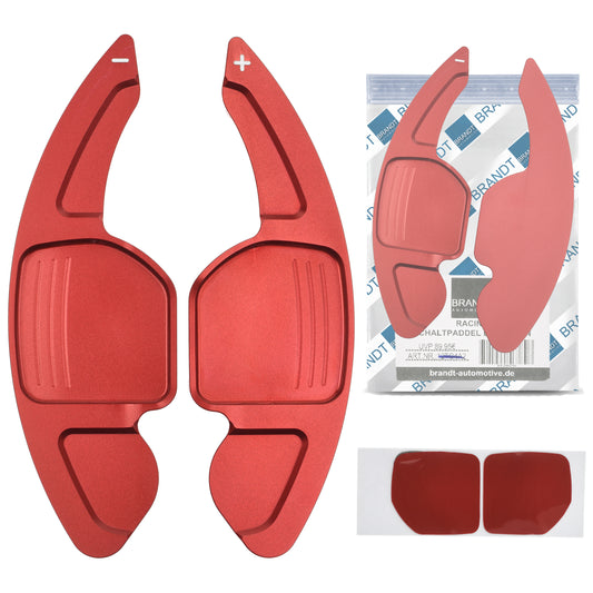 Schaltwippen ALU ROT kompatibel mit AUDI A1 A3 S3 A4 S4 RS4 A5 R S5 A6 S6 RS6 A7 S7 RS7 A8 S8 Q3 Q5 SQ5 Q7 4L SEAT ALHAMBRA 2 ARONA ATECA IBIZA V LEON