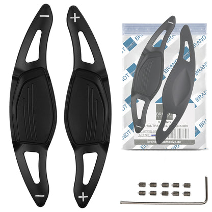 BRANDT Lenkrad Schaltwippen SET ALU SCHWARZ kompatibel mit AUDI RS3 8VA RS4 B9 RS5 F5 R8 4S RSQ3 F3 RSQ8 4M TTRS FV DSG Schaltpaddel