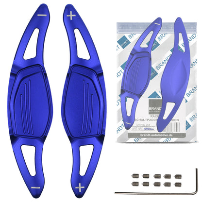 BRANDT Lenkrad Schaltwippen SET ALU BLAU kompatibel mit AUDI RS3 8VA RS4 B9 RS5 F5 R8 4S RSQ3 F3 RSQ8 4M TTRS FV DSG Schaltpaddel