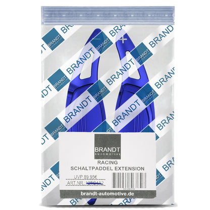BRANDT Lenkrad Schaltwippen SET ALU BLAU kompatibel mit AUDI RS3 8VA RS4 B9 RS5 F5 R8 4S RSQ3 F3 RSQ8 4M TTRS FV DSG Schaltpaddel