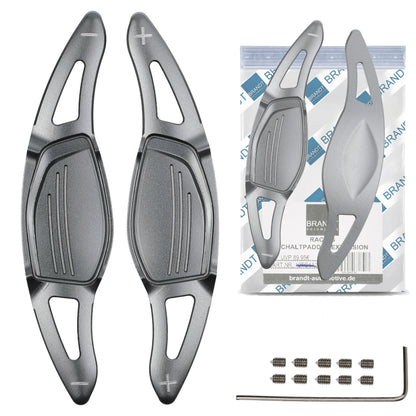 BRANDT Lenkrad Schaltwippen SET ALU GRAU kompatibel mit AUDI RS3 8VA RS4 B9 RS5 F5 R8 4S RSQ3 F3 RSQ8 4M TTRS FV DSG Schaltpaddel