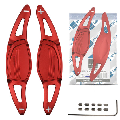 BRANDT Lenkrad Schaltwippen SET ALU ROT kompatibel mit AUDI RS3 8VA RS4 B9 RS5 F5 R8 4S RSQ3 F3 RSQ8 4M TTRS FV DSG Schaltpaddel