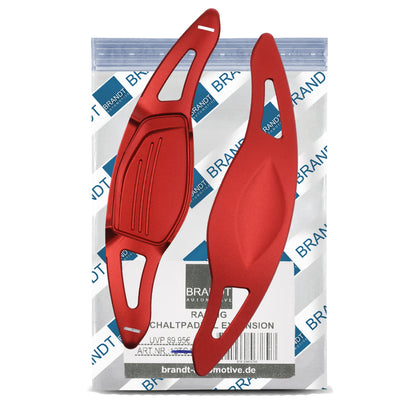 BRANDT Lenkrad Schaltwippen SET ALU ROT kompatibel mit AUDI RS3 8VA RS4 B9 RS5 F5 R8 4S RSQ3 F3 RSQ8 4M TTRS FV DSG Schaltpaddel