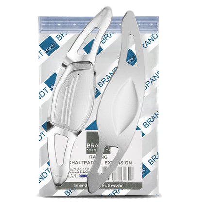 BRANDT Lenkrad Schaltwippen SET ALU SILBER kompatibel mit AUDI RS3 8VA RS4 B9 RS5 F5 R8 4S RSQ3 F3 RSQ8 4M TTRS FV DSG Schaltpaddel