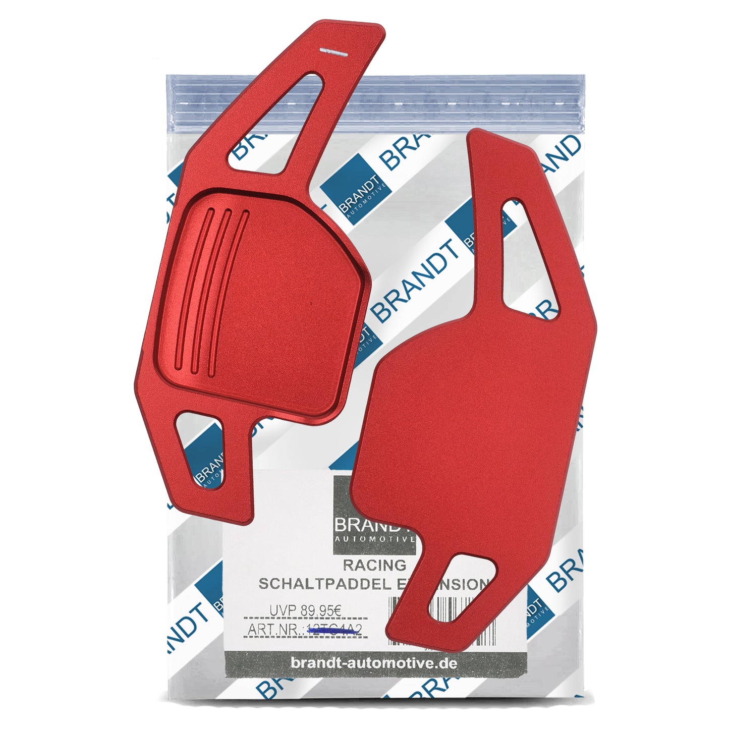 BRANDT Schaltwippen ROT kompatibel mit AUDI A1 8X A3 S3 8V A4 B8 S4 RS4 A5 8T S5 8F RS5 A6 C7 S6 RS6 A7 S7 RS7 A8 D4 S8 Q3 8U Q5 8R SQ5 Q7 4L