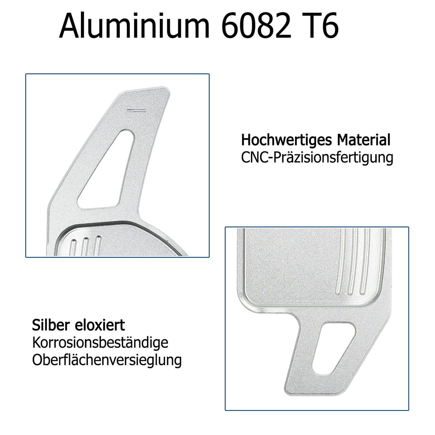 Schaltwippen SILBER kompatibel mit AUDI A1 8X A3 S3 A4 S4 RS4 A5 S5 RS5 A6 S6 RS6 A7 S7 RS7 A8 S8 Q3 Q5 SQ5 Q7 SEAT ALHAMBRA ARONA ATECA IBIZA V LEON