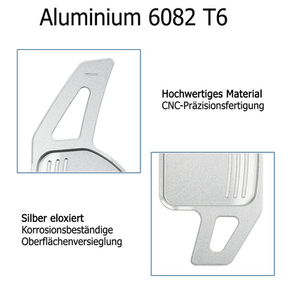 Schaltwippen SILBER kompatibel mit AUDI A1 8X A3 S3 A4 S4 RS4 A5 S5 RS5 A6 S6 RS6 A7 S7 RS7 A8 S8 Q3 Q5 SQ5 Q7 SEAT ALHAMBRA ARONA ATECA IBIZA V LEON