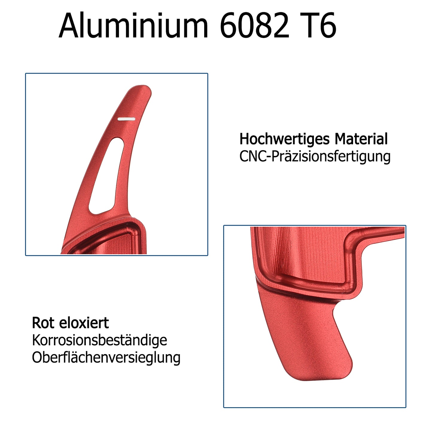 BRANDT Schaltwippen ALU ROT kompatibel mit MERCEDES BENZ W176 12-18 W203 S203 W204 S204 C204 CL203 W212 S212 W164 A207 C207 W251 X204 R230 ML CLC GLK