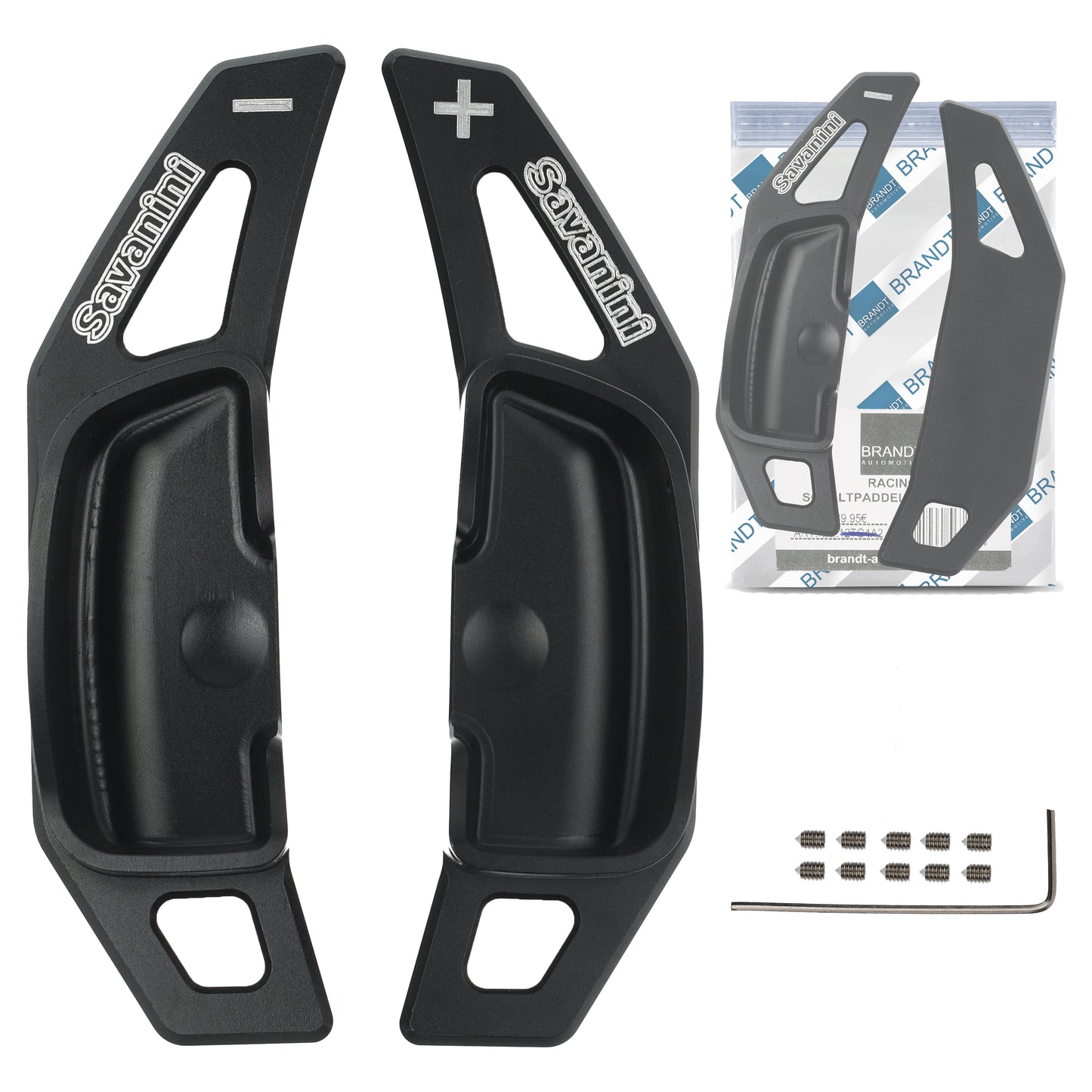 BRANDT Schaltwippen ALU SCHWARZ kompatibel mit MERCEDES BENZ W176 W204 S204 C204 CL203 CLSLK R171 W221 GLK X204 E-Klasse C207 A207 S212 W212