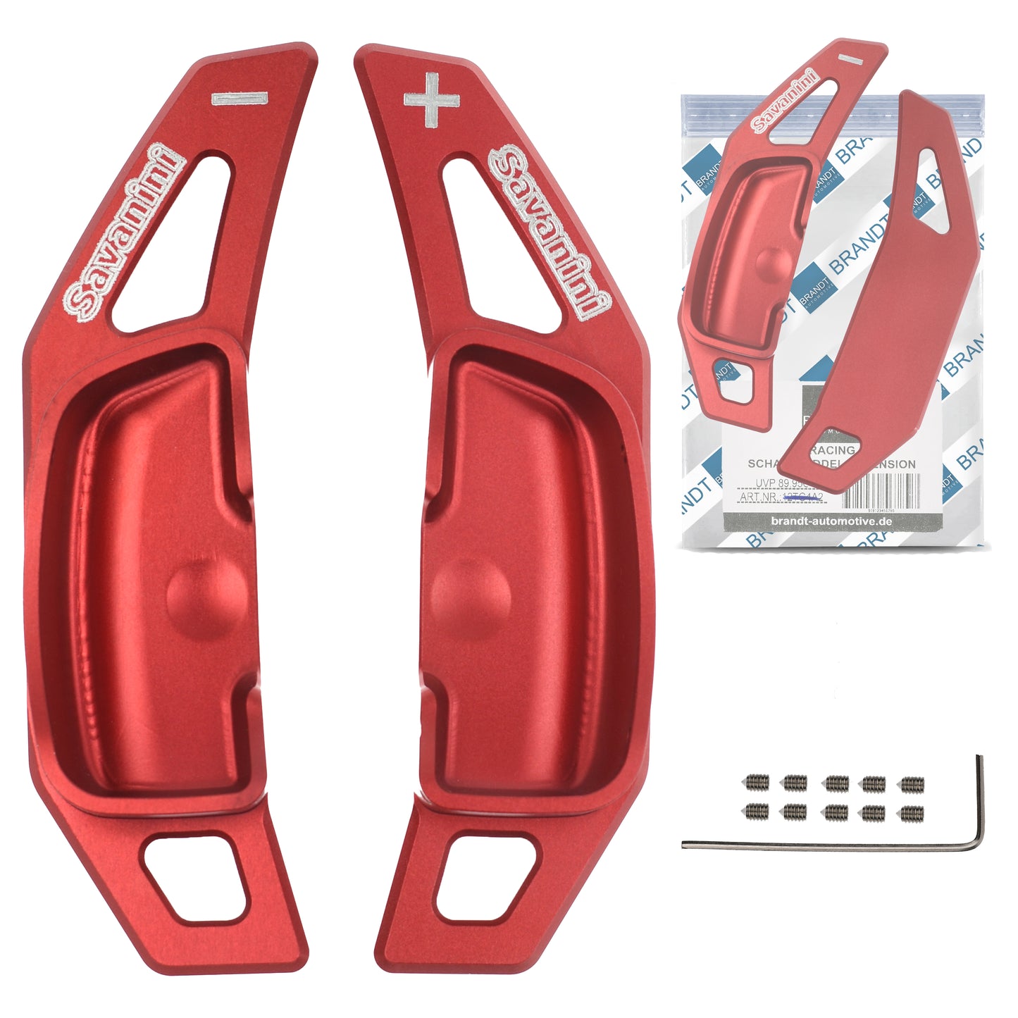 BRANDT Schaltwippen ALU ROT kompatibel mit MERCEDES BENZ W176 W204 S204 C204 CL203 CLSLK R171 W221 GLK X204 E-Klasse C207 A207 S212 W212