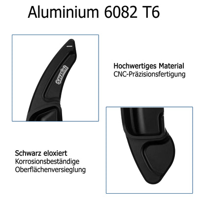 BRANDT Schaltwippen ALU SCHWARZ kompatibel mit MERCEDES BENZ E-Klasse S212 W212 A207 C207 SL R230 SLK R171 W221 W176 W204 C204 S204 CL203 CLC