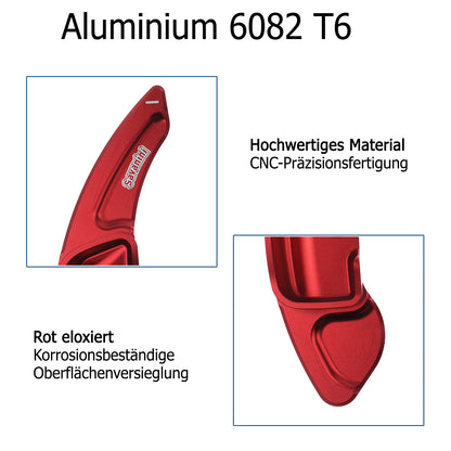 BRANDT Schaltwippen ALU ROT kompatibel mit MERCEDES BENZ E-Klasse S212 W212 A207 C207 SL R230 SLK R171 W221 A-Klasse W176 W204 C204 S204 CL203 CLC