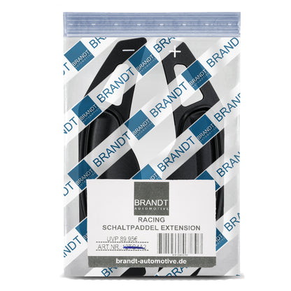 BRANDT Schaltwippen AUFSATZ Verlängerung ALU SCHWARZ kompatibel mit SMART Fortwo Coupe Cabriolet 451 2007-2015 Schaltpaddel Aufsatz Wippenschalter