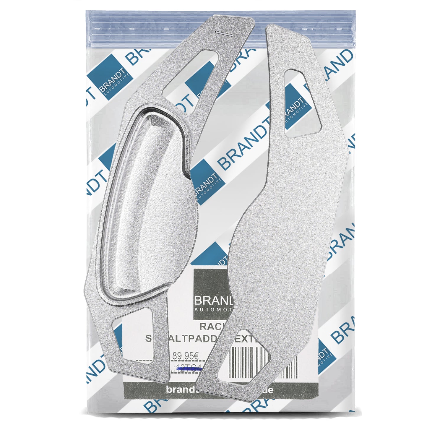 BRANDT Schaltwippen AUFSATZ Verlängerung ALU SILBER kompatibel mit SMART Fortwo Coupe Cabriolet 451 2007-2015 Schaltpaddel Aufsatz Wippenschalter