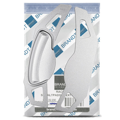 BRANDT Schaltwippen AUFSATZ Verlängerung ALU SILBER kompatibel mit SMART Fortwo Coupe Cabriolet 451 2007-2015 Schaltpaddel Aufsatz Wippenschalter