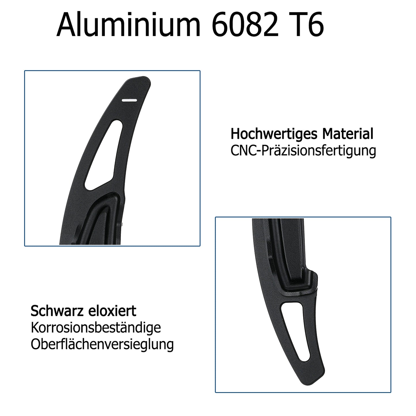 Lenkrad Schaltwippen ALU Schwarz kompatibel mit BMW M2 F22 F87 M3 F30 F35 F80 M4 F32 F82 F83 M5 F10 F18 M6 F06 F12 F13 X5M F15 F85 X6M F16 F86