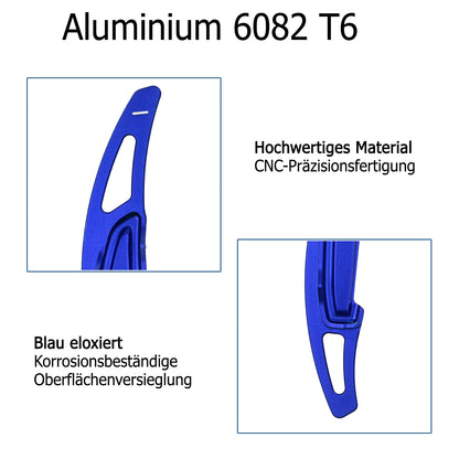 Lenkrad Schaltwippen ALU BLAU kompatibel mit BMW M2 F22 F87 M3 F30 F35 F80 M4 F32 F82 F83 M5 F10 F18 M6 F06 F12 F13 X5M F15 F85 X6M F16 F86