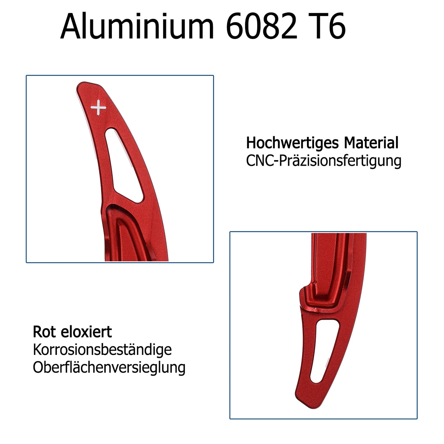 Lenkrad Schaltwippen ALU ROT kompatibel mit BMW M2 F22 F87 M3 F30 F35 F80 M4 F32 F82 F83 M5 F10 F18 M6 F06 F12 F13 X5M F15 F85 X6M F16 F86