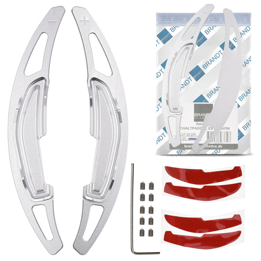 Lenkrad Schaltwippen ALU SILBER kompatibel mit BMW M2 F22 F87 M3 F30 F35 F80 M4 F32 F82 F83 M5 F10 F18 M6 F06 F12 F13 X5M F15 F85 X6M F16 F86