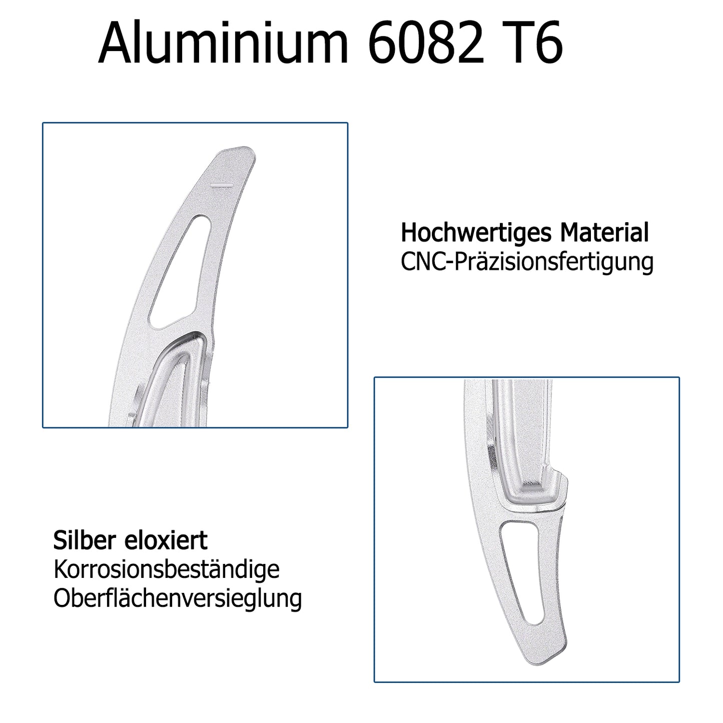 Lenkrad Schaltwippen ALU SILBER kompatibel mit BMW M2 F22 F87 M3 F30 F35 F80 M4 F32 F82 F83 M5 F10 F18 M6 F06 F12 F13 X5M F15 F85 X6M F16 F86