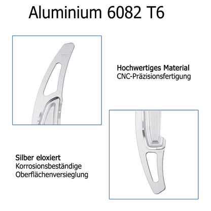 Lenkrad Schaltwippen ALU SILBER kompatibel mit BMW M2 F22 F87 M3 F30 F35 F80 M4 F32 F82 F83 M5 F10 F18 M6 F06 F12 F13 X5M F15 F85 X6M F16 F86