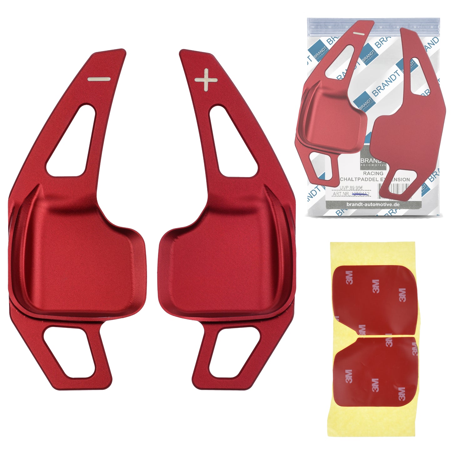 BRANDT Schaltwippen ALU ROT kompatibel mit BMW 1er F20 F21 F22 F23 F45 F46 3er F30 F31 F34 F32 F33 F36 i8 X1 F48 X2 F39 X3 F25 X4 F26 X5 F15 X6 F16