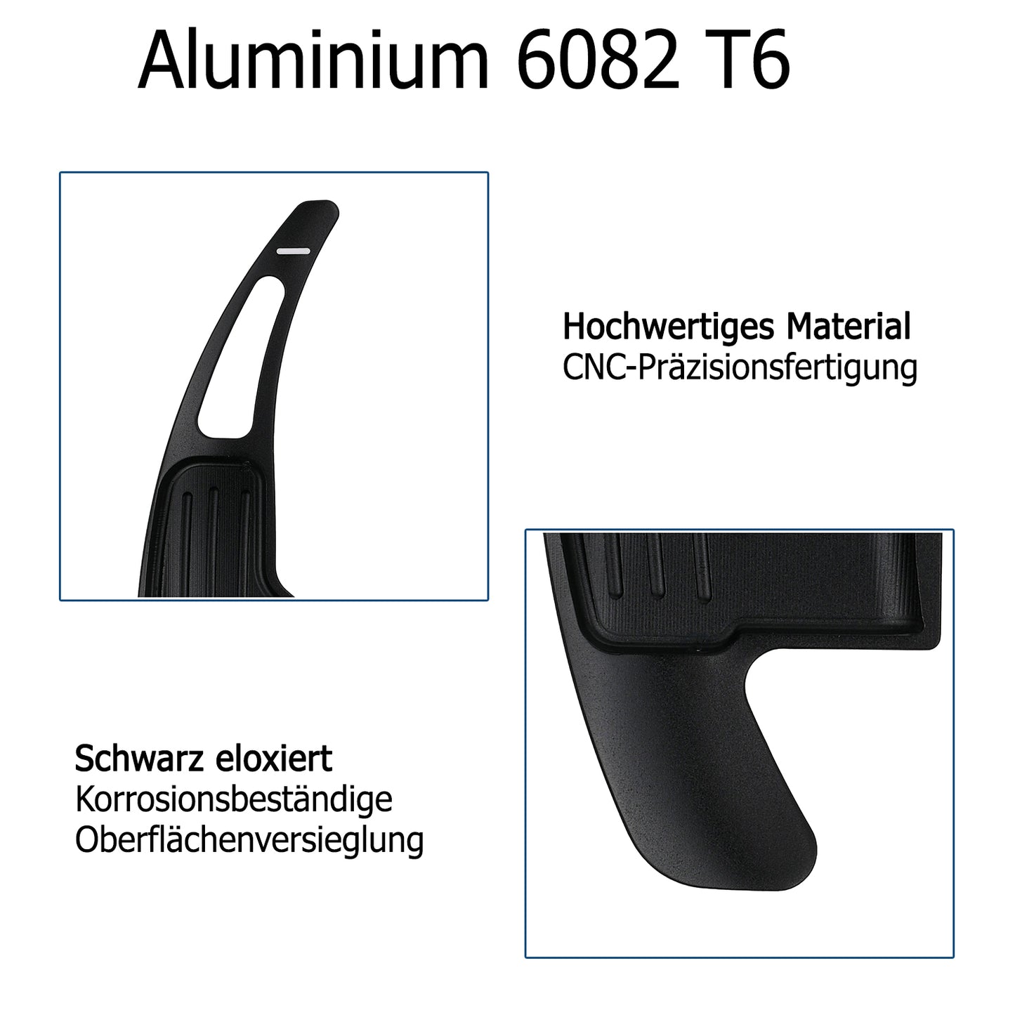 BRANDT Schaltwippen ALU SCHWARZ kompatibel mit FORD MUSTANG VI S550 14-23 Schaltpaddel Paddel Aufsatz Drucktaster Wippenschalter