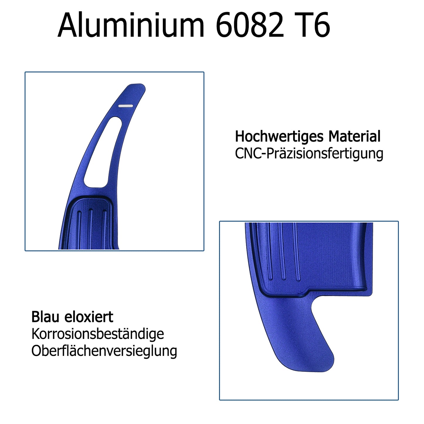 BRANDT Schaltwippen ALU BLAU kompatibel mit FORD MUSTANG VI S550 14-23 Schaltpaddel Paddel Aufsatz Drucktaster Wippenschalter