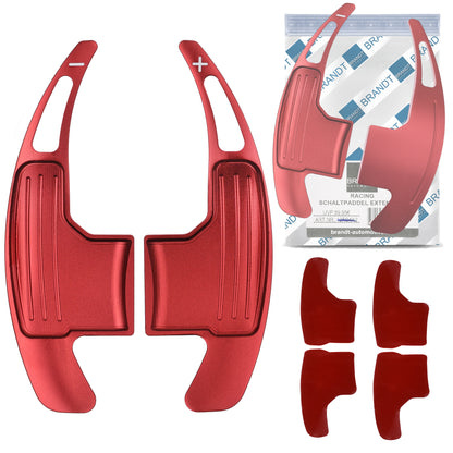 BRANDT Schaltwippen ALU ROT kompatibel mit FORD MUSTANG VI S550 14-23 Schaltpaddel Paddel Aufsatz Drucktaster Wippenschalter
