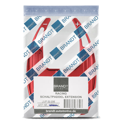 BRANDT Schaltwippen ALU ROT kompatibel mit FORD MUSTANG VI S550 14-23 Schaltpaddel Paddel Aufsatz Drucktaster Wippenschalter