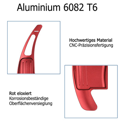 BRANDT Schaltwippen ALU ROT kompatibel mit FORD MUSTANG VI S550 14-23 Schaltpaddel Paddel Aufsatz Drucktaster Wippenschalter