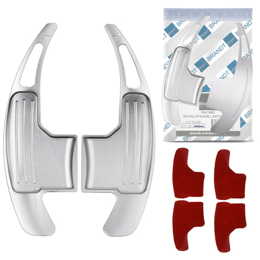 BRANDT Schaltwippen ALU SILBER kompatibel mit FORD MUSTANG VI S550 14-23 Schaltpaddel Paddel Aufsatz Drucktaster Wippenschalter