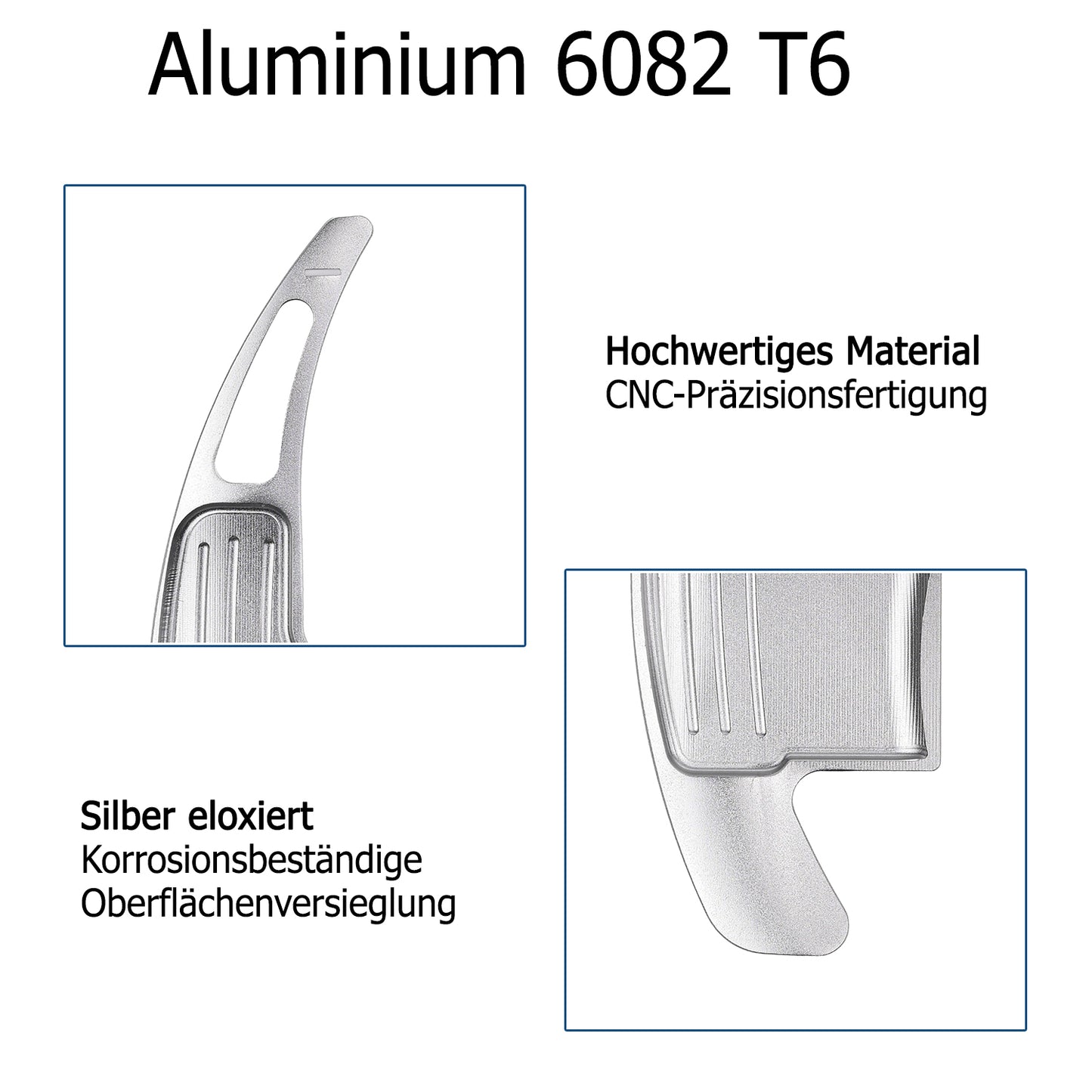 BRANDT Schaltwippen ALU SILBER kompatibel mit FORD MUSTANG VI S550 14-23 Schaltpaddel Paddel Aufsatz Drucktaster Wippenschalter