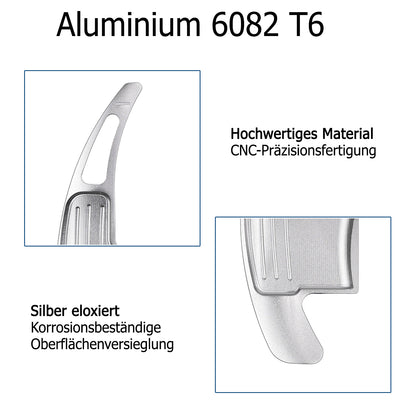 BRANDT Schaltwippen ALU SILBER kompatibel mit FORD MUSTANG VI S550 14-23 Schaltpaddel Paddel Aufsatz Drucktaster Wippenschalter