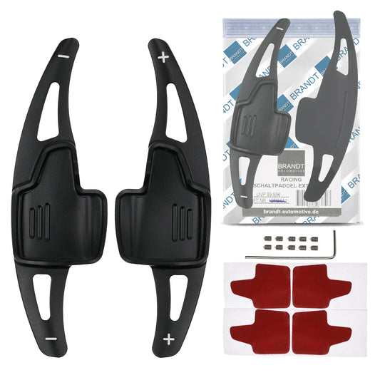 BRANDT Schaltwippen ALU SCHWARZ kompatibel mit FORD FOCUS III IV 15-26 EcoSport 15-22 Schaltpaddel Paddel Aufsatz Drucktaster Wippenschalter