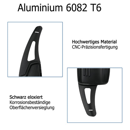 BRANDT Schaltwippen ALU SCHWARZ kompatibel mit FORD FOCUS III IV 15-26 EcoSport 15-22 Schaltpaddel Paddel Aufsatz Drucktaster Wippenschalter