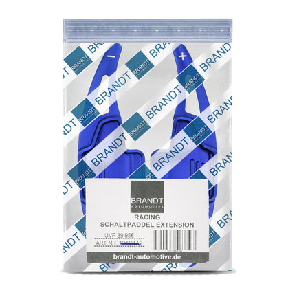 BRANDT Schaltwippen ALU BLAU kompatibel mit FORD FOCUS III IV 15-26 EcoSport 15-22 Schaltpaddel Paddel Aufsatz Drucktaster Wippenschalter